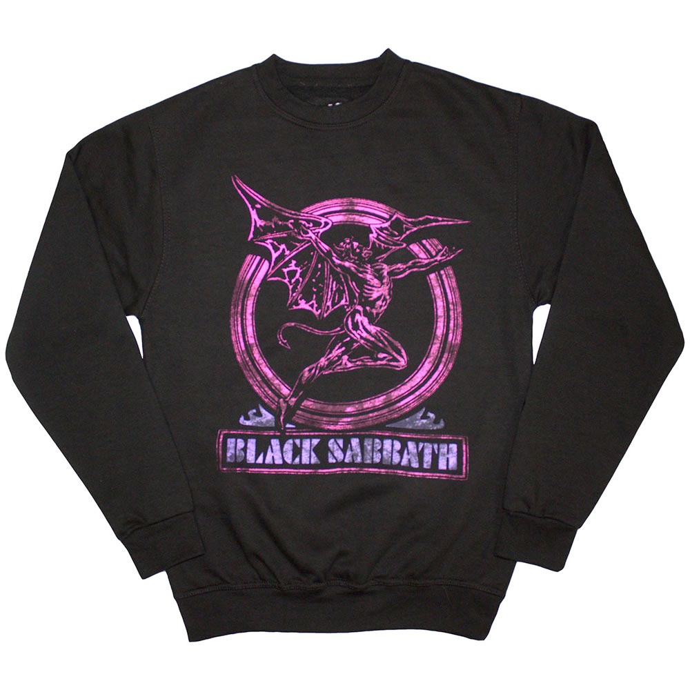 Black Sabbath - Neon Pink Henry Sweatshirt - Schwarz